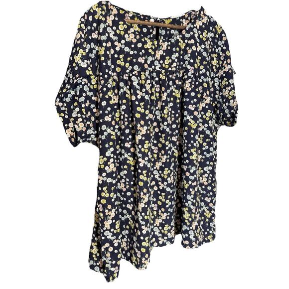 Chic Soul Floral blouse 3x Soft Spring Navy‎ Pastel - Picture 1 of 7